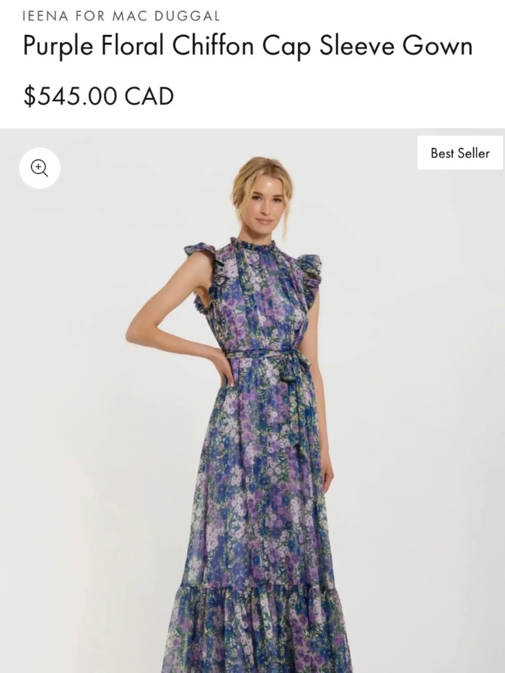 BRAND NEW Mac Duggal Floral Chiffon Dress